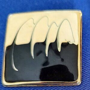 Vintage Faux Gold Earrings with Enamel Swirl Design